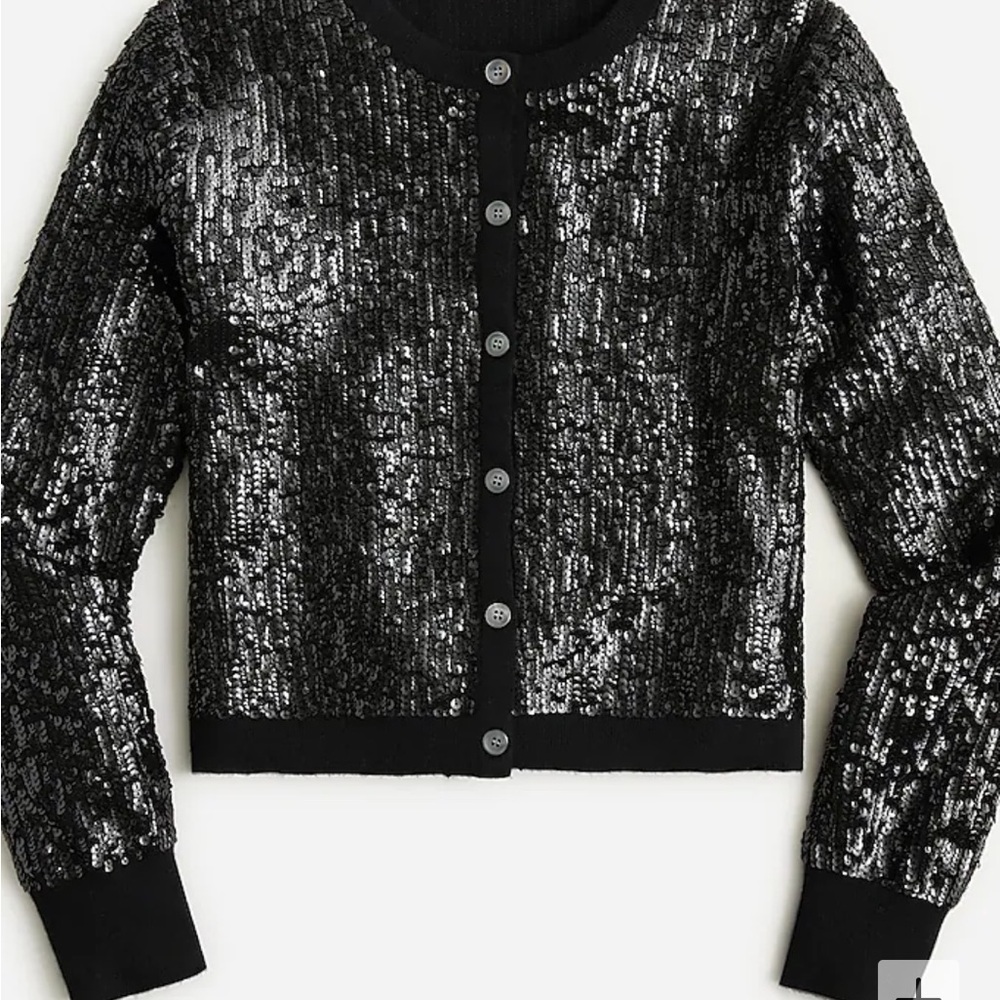 J. Crew Black Sequin Cardigan